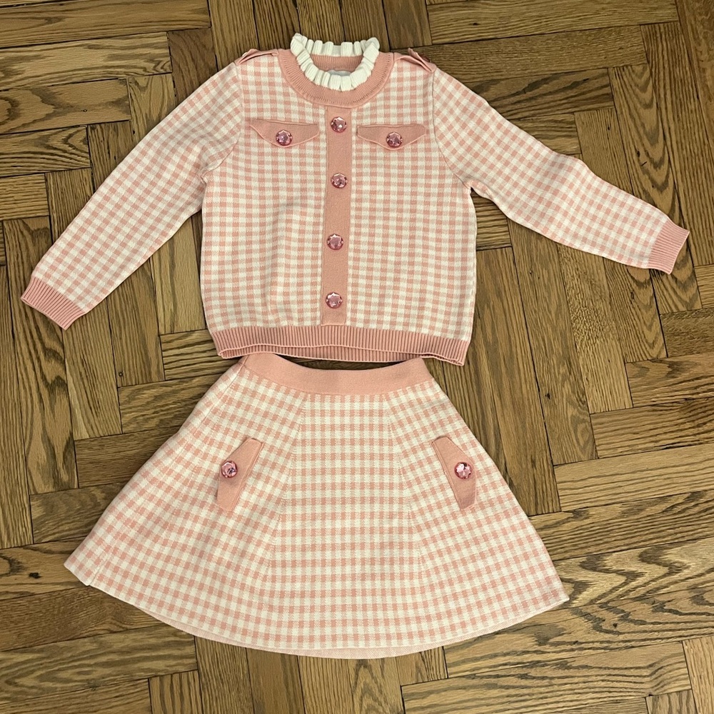 Lola + The Boys Pink Gingham Kids Matching Set